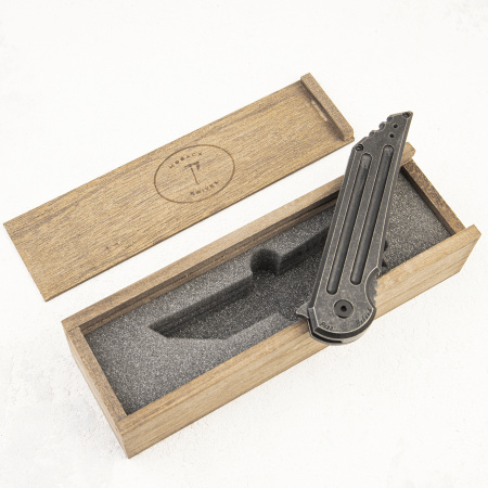 Нож Hoback Knives Kwaiback Black Fallout, 20CV, Titanium - купить в интернет-магазине Blademan